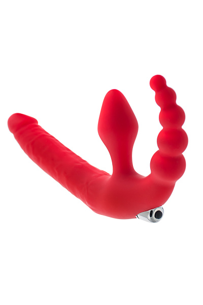 Страпон безремневой TOYFA Black&Red, красный, 35 см, Ø 3