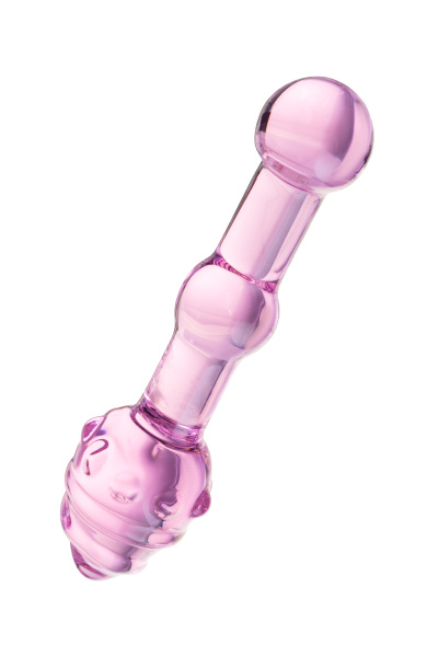 Двусторонний фаллоимитатор Sexus Glass, стекло, розовый 17 см