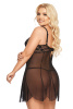Ночная сорочка и стринги SoftLine Collection Carla, черный, XXL