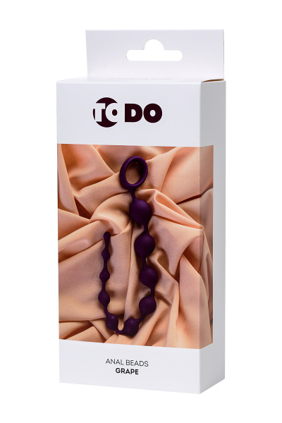 Анальная цепочка TOYFA ToDo  GRAPE, силикон, фиолетовая, 35 см, Ø 2,7 см