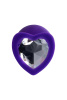 Анальная втулка  TODO BY TOYFA DIAMOND HEART, силикон, фиолетовая, 8 см, Ø 3 см