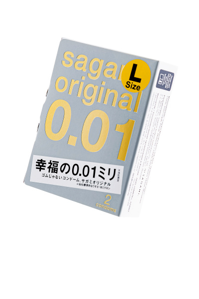 Презервативы Sagami, original 0.01, полиуретан, LARGE, 2 шт.