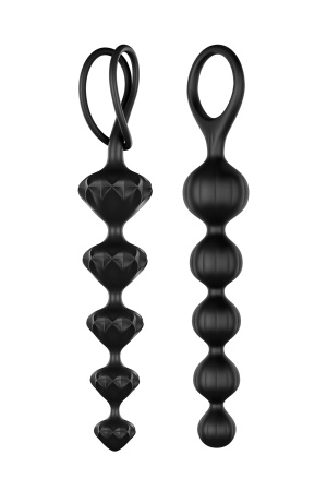 Набор анальных  цепочек  Satisfyer  BEADS, силикон, черный, 27 см