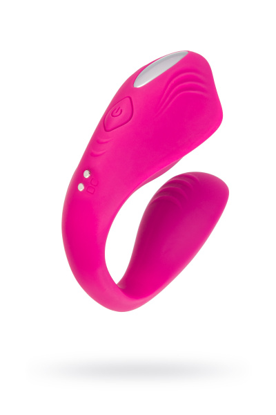 Вибратор для пар A-TOYS Cobrum, силикон, розовый, 9,6 см