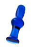 Анальная втулка Sexus Glass, стекло, синяя, 13,5 см, Ø 4,5 см